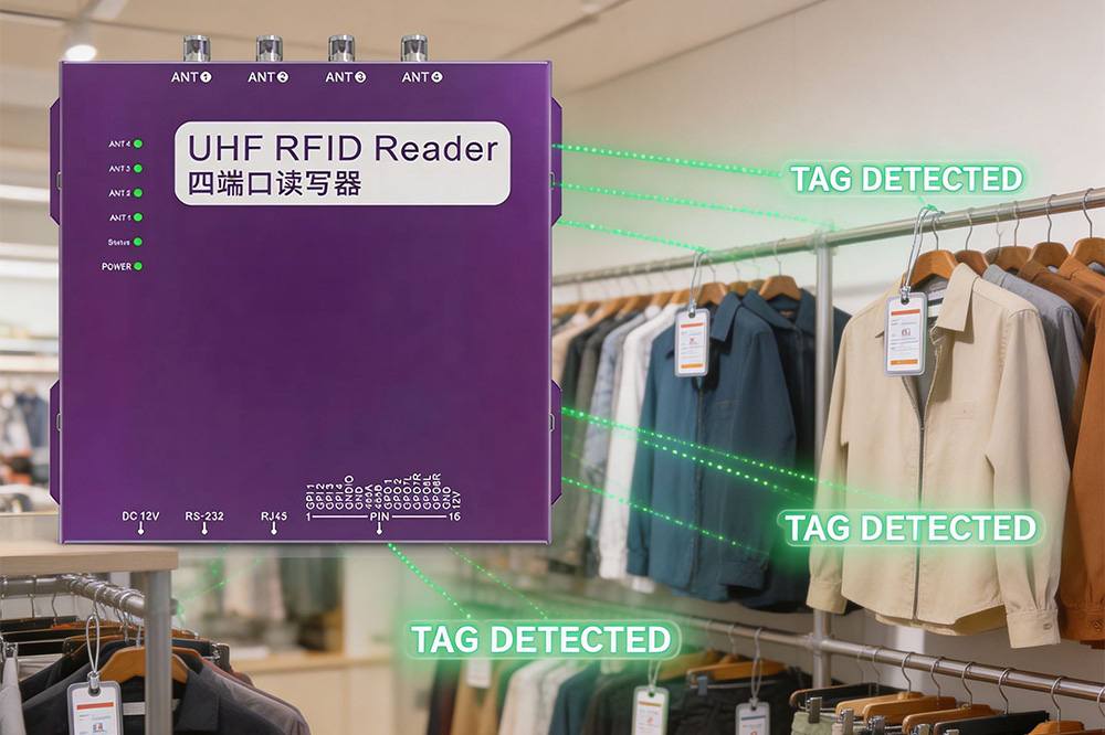 RFID tracking clothing items in retail store