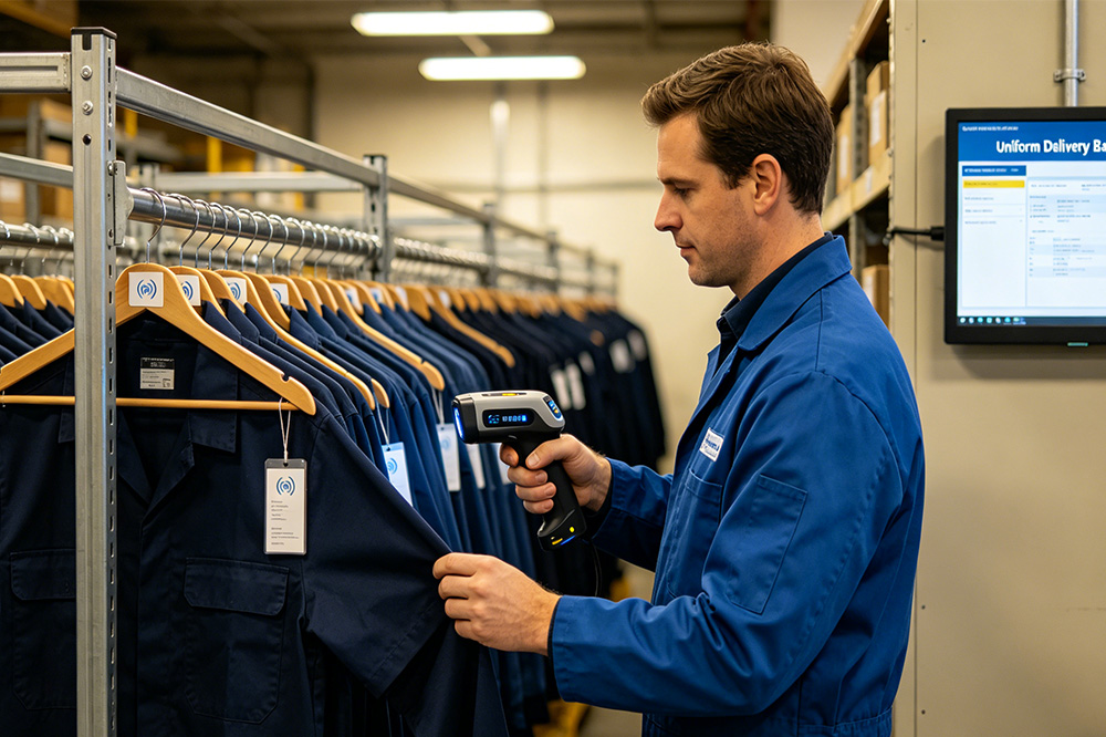 Why Uniform Rental Companies Are Switching to RFID Laundry Tags 2 RFID-based uniform inventory management system