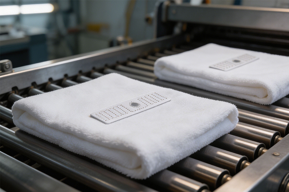 How RFID Laundry Tags Reduce Labor Costs in Commercial Laundry Operations 1 Automated RFID linen sorting in industrial laundry facility