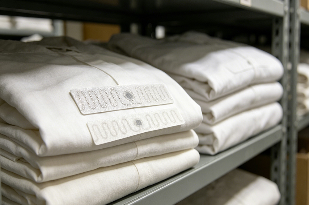 How RFID Laundry Tags Improve Inventory Accuracy in Commercial Textile Management 1 RFID-tagged hotel linens in textile inventory system