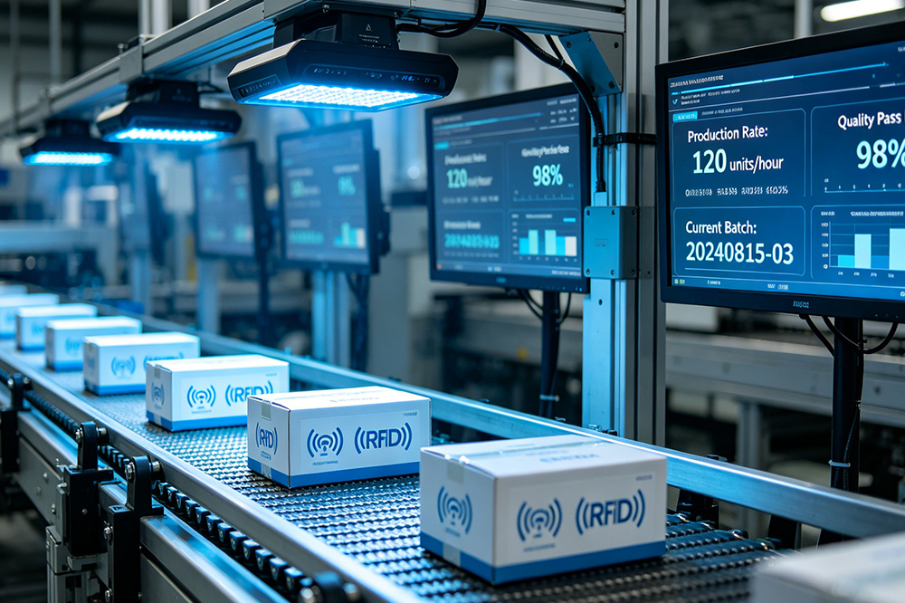 RFID Reader Module for Industrial Automation: What Integrators Usually Learn the Hard Way 2 Industrial conveyor system using RFID reader modules to automatically track tagged products during manufacturing.