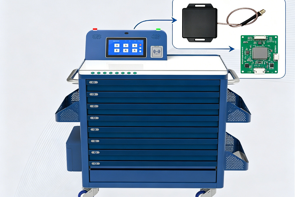 RFID Reader Module for Smart Tool Management Systems: What Actually Makes These Systems Reliable 1 RFID antennas and embedded RFID reader module installed inside an industrial smart tool cabinet.
