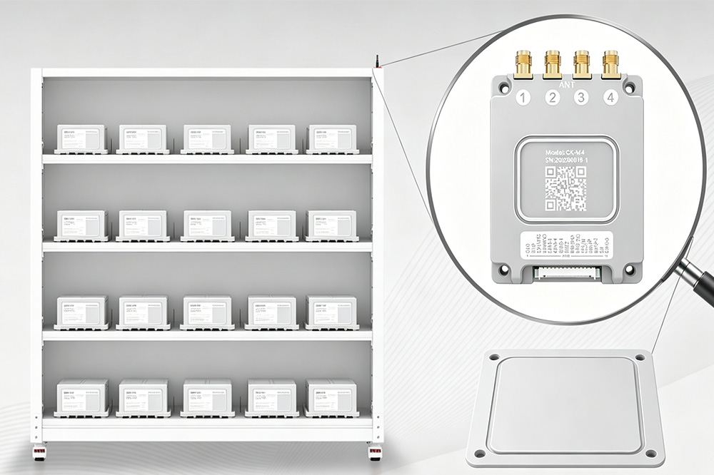 RFID Reader Module for Smart Shelves: How Retail and Warehouse Systems Track Inventory Automatically 1 Embedded RFID reader module and antennas integrated inside a smart inventory shelf structure.