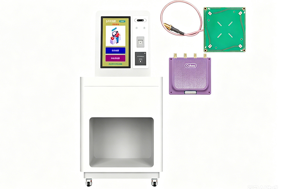 RFID Reader Module for Smart Vending Machines: Why More Automated Retail Systems Use Embedded RFID 1 Embedded RFID reader module integrated into automated retail vending machine shelving system.