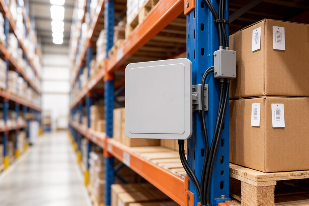 RFID Reader Antenna: The Part of an RFID System Most People Overlook 1 UHF RFID antenna installed in warehouse storage area