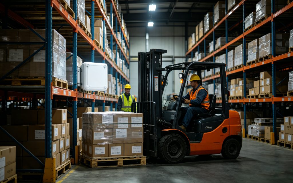 What is rfid reader device and applications 1 Cykeo UHF RFID reader device installed in industrial warehouse environment