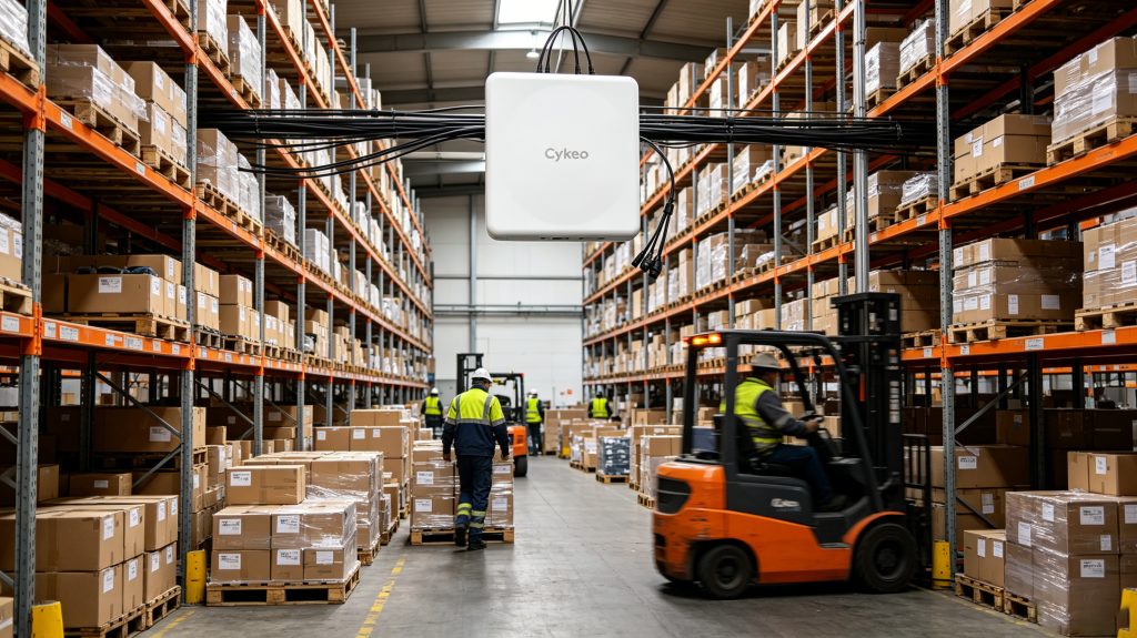 What is radio frequency tracking system? 1 Cykeo ultra high frequency radio frequency tracking system monitoring warehouse inventory