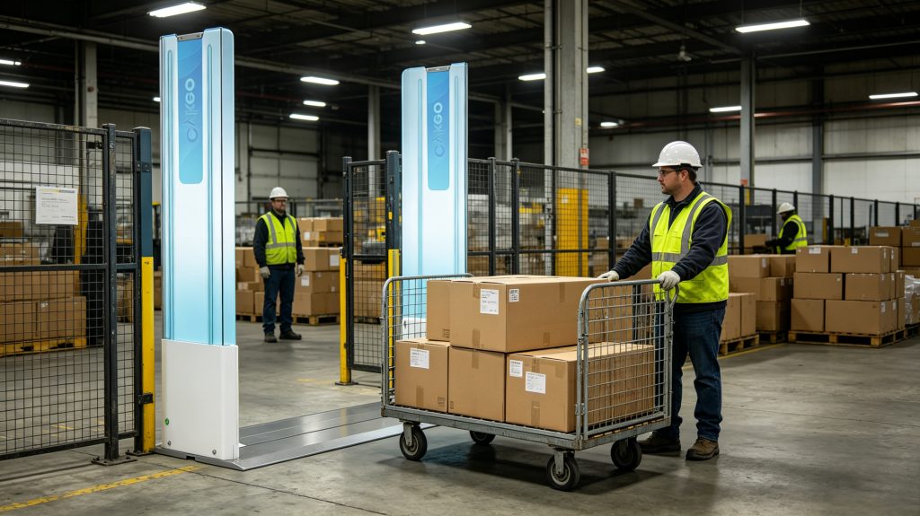 What Is Rfid Security In Modern Operations And Advantages 1 Industrial UHF rfid security gate detecting tagged cartons at warehouse exit