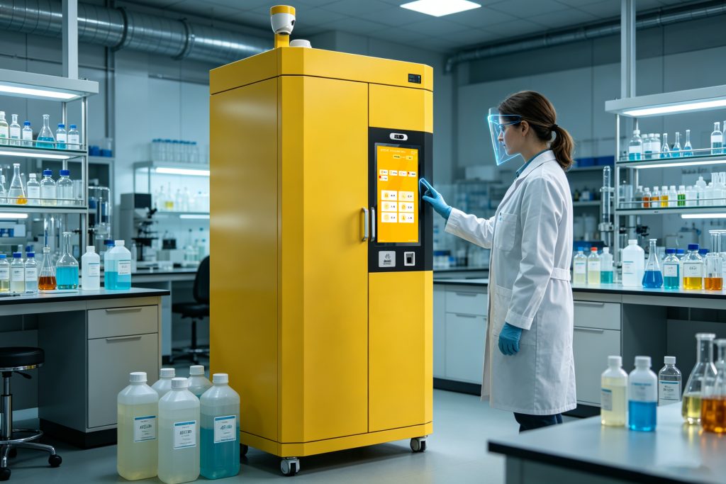 How achive smart managment in rfid lab sample tracking 2 RFID hazardous material cabinet with secure access control in laboratory