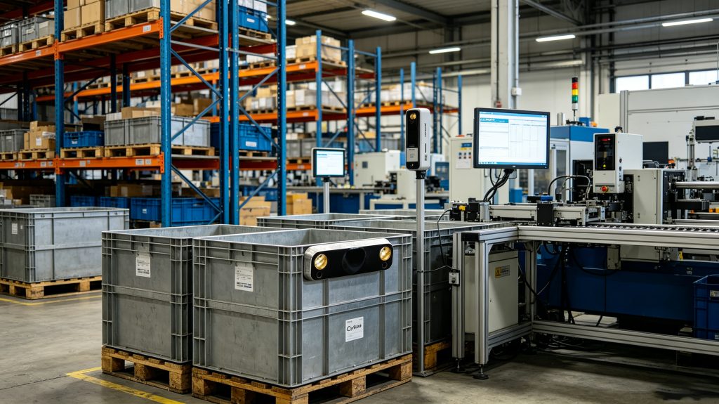 How Do Metal RFID Tags Work? 1 Cykeo anti-metal RFID tags installed on industrial steel equipment inside factory warehouse
