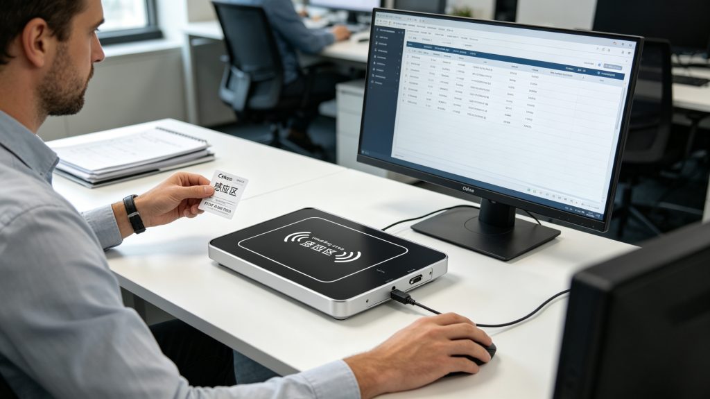What is Tag RFID EPC? 1 Operator using Cykeo RFID desktop platform for EPC tag programming