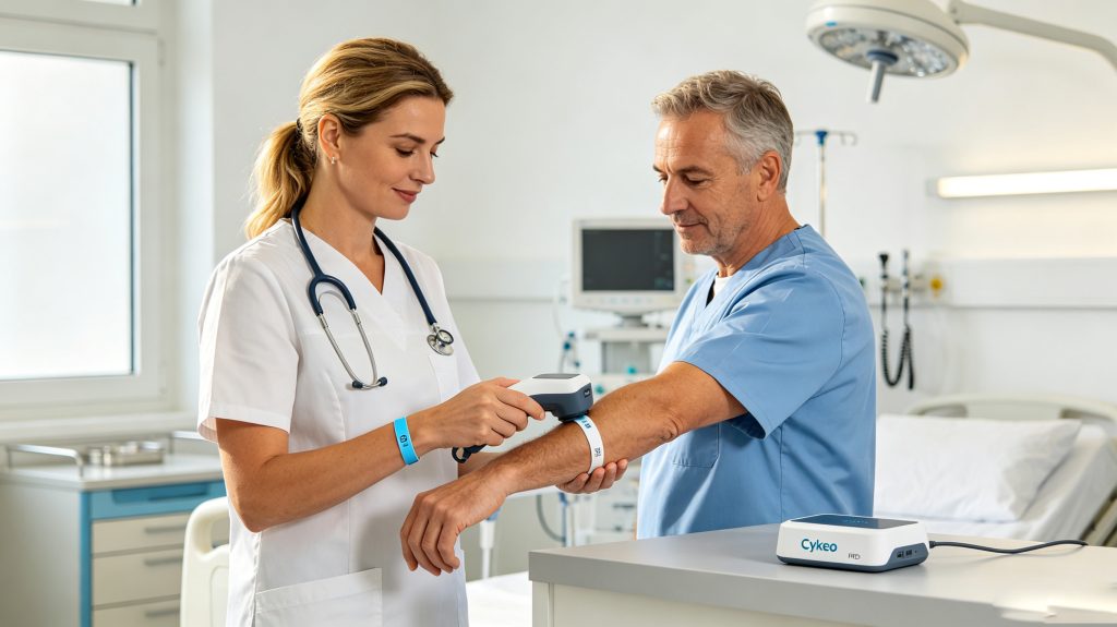 What Is RFID Wristband Technology? 2 Healthcare staff using RFID wristband technology for patient identification
