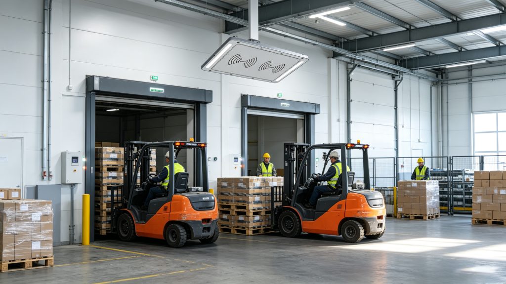 rfid and sensor system identifying goods entering warehouse