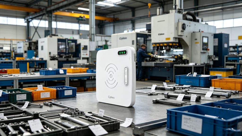 What is Asset RFID Tracking? 1 Cykeo RFID asset tracking system monitoring tools and production assets in a European factory