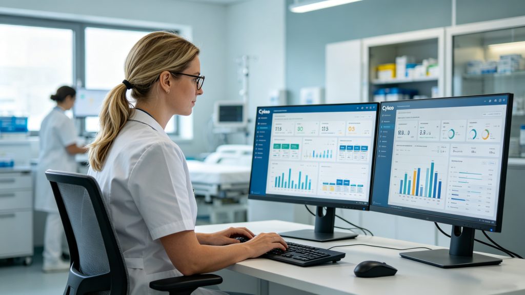 What Is Hospital RFID Technology? 2 Real-time hospital RFID inventory management dashboard displaying medical supply status