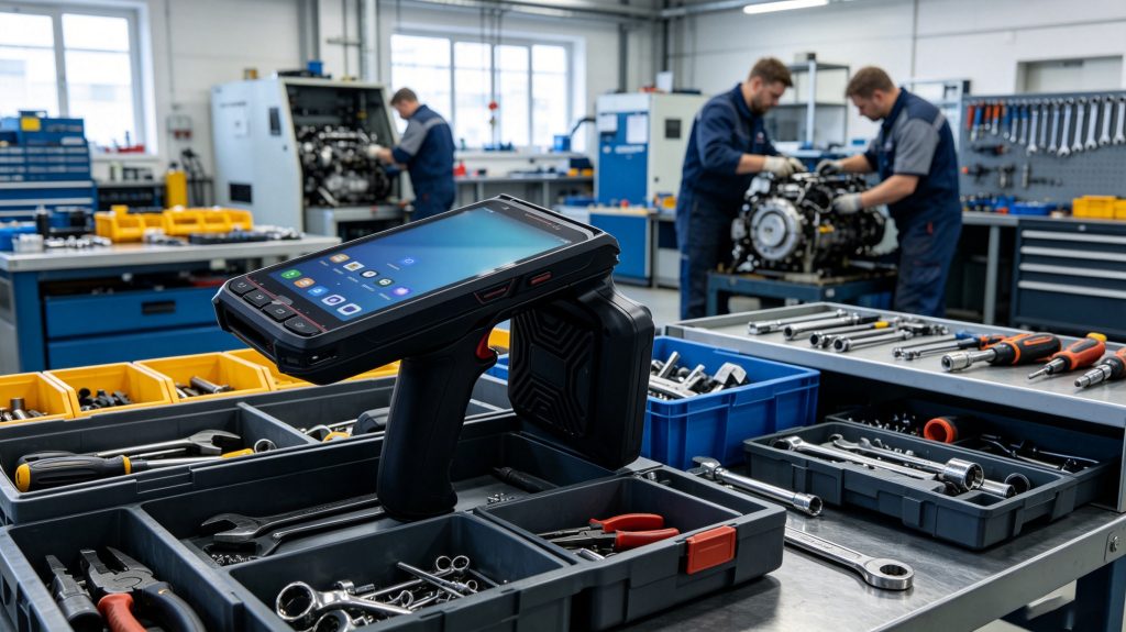 Cykeo RFID smart tool cart managing hand tools in a European maintenance facility