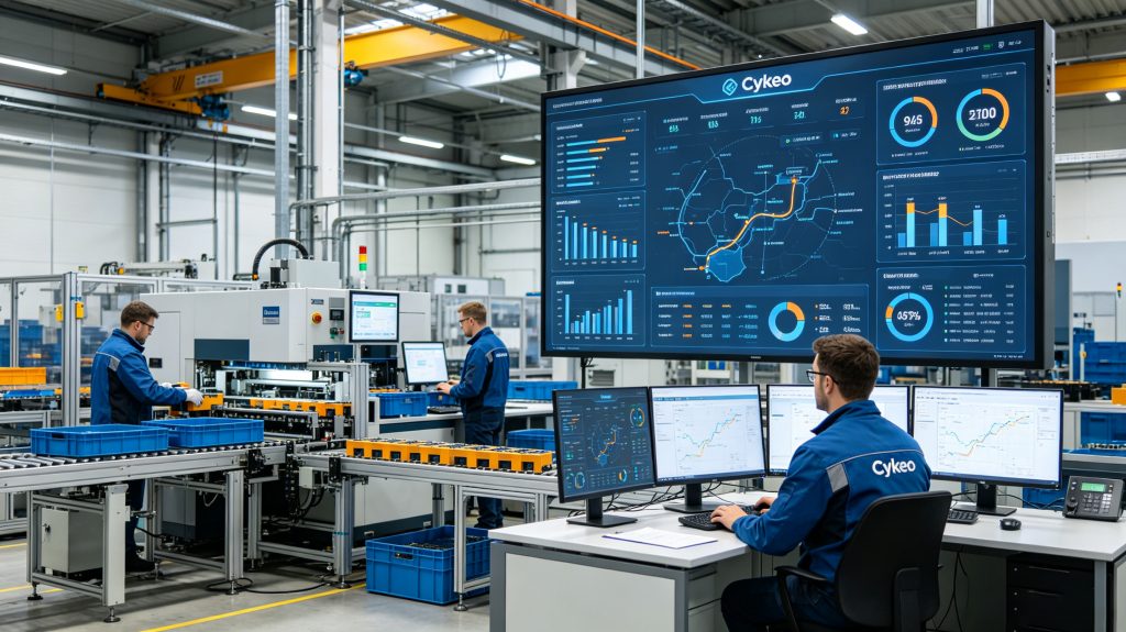 RFID Manufacturing Solutions: How Smart Factories Use RFID to Improve Production Visibility 2 Cykeo RFID manufacturing solution displaying real-time production analytics
