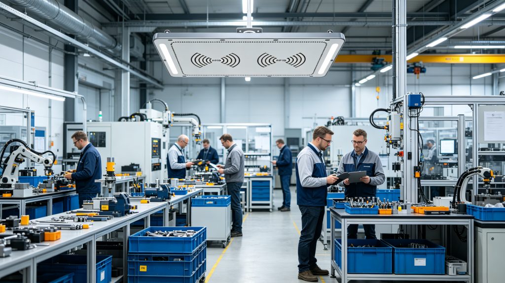 What does rfid tagged mean and applications 2 RFID tagged industrial tools monitored inside a production facility