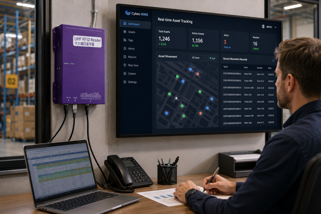 RFID Tag Location Tracking: How RFID Technology Delivers Real-Time Asset Visibility 2 RFID asset tracking dashboard with Cykeo reader infrastructure