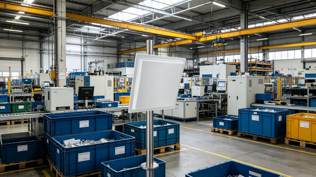 What is RFID UHF Tag?How it is work? 2 RFID UHF tags tracking industrial equipment in manufacturing facility