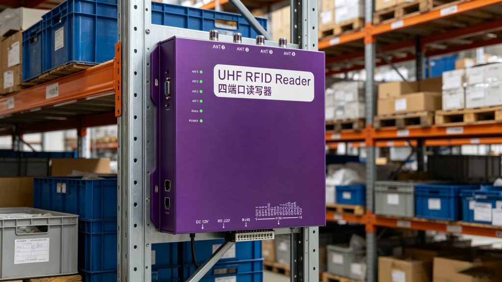 Cykeo RFID inventory management reader monitoring tagged assets in industrial storage