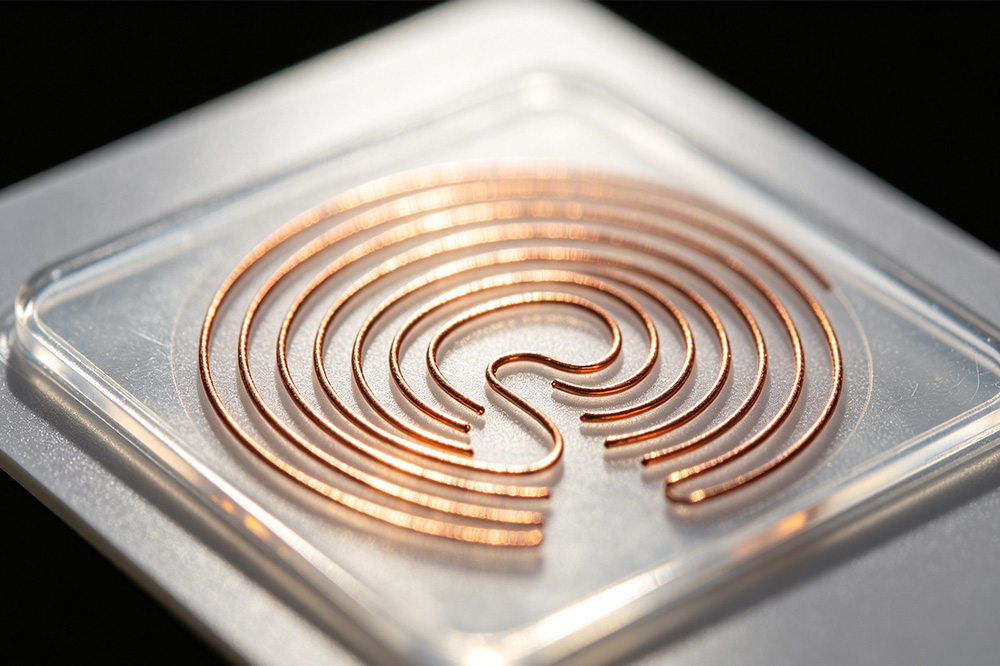 Many RFID cards contain embedded antenna loops that can sometimes be seen under strong light.