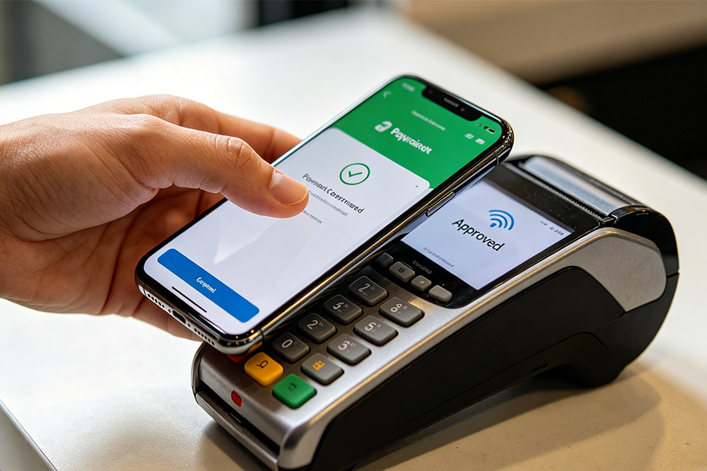 How to Check If NFC Is Working on Your Phone 3 User tapping smartphone against payment terminal