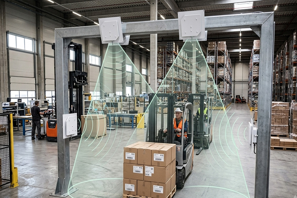 A Good RFID Project Usually Starts with the Wrong Question 2 Warehouse RFID gate with multiple directional antennas