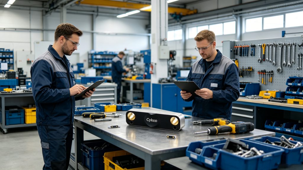 Industrial maintenance workshop using embedded RFID tags for tool tracking