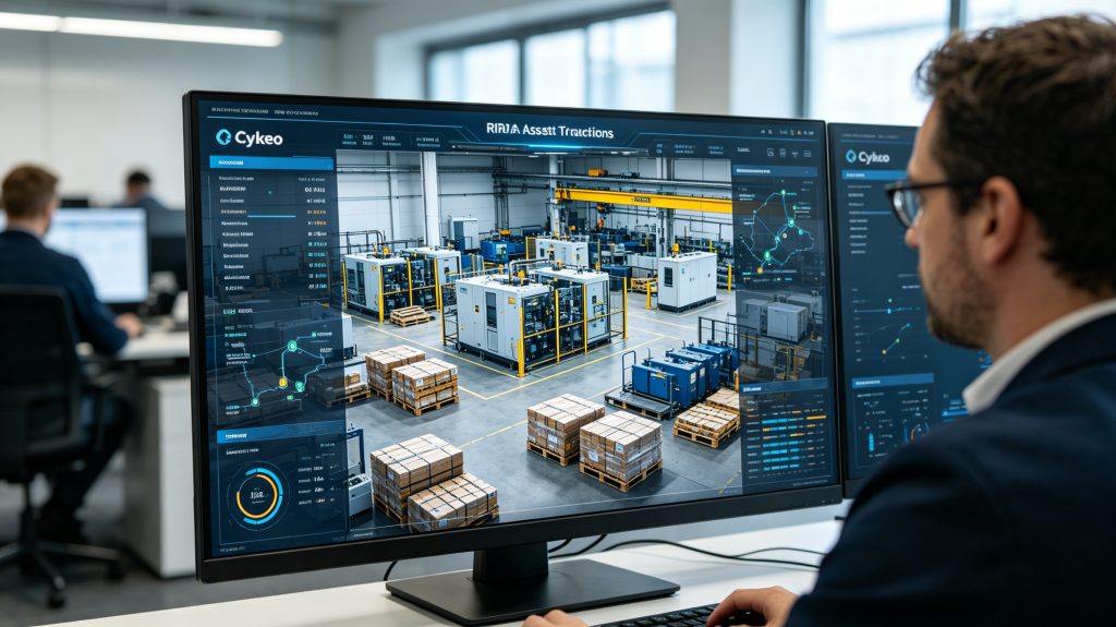 What is Asset tracking RFID system? 2 Industrial IoT dashboard displaying real-time RFID asset tracking data