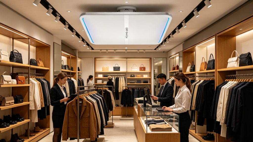 What Are RFID Solutions for Retail? 1 RFID solutions for retail used in a modern fashion store inventory audit