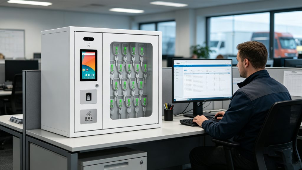 RFID Tag Key: How RFID Key Tags Improve Smart Key Management and Security 2 Fleet operator using RFID tag key management software
