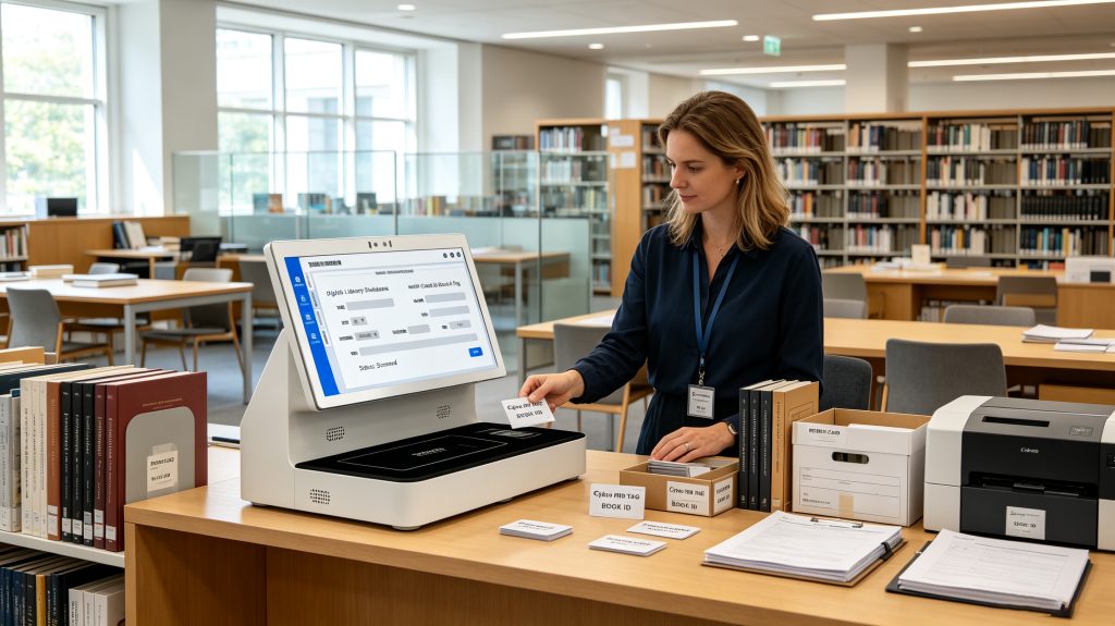 what is an rfid card and How It Enables Smart Identification 1 RFID card used with Cykeo RFID workstation in a modern European library