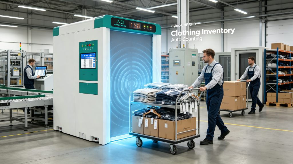Cykeo RFID channel machine using signal shielding for accurate inventory counting