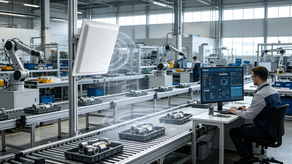 how does an rfid tag work in a European smart factory using Cykeo RFID reader technology how does an rfid tag work in a European smart factory using Cykeo RFID reader technology