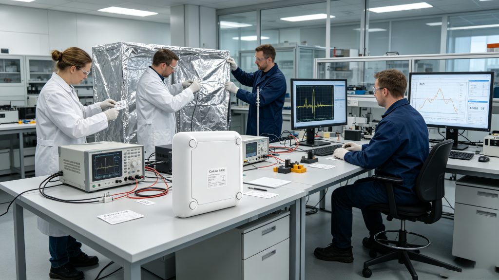 Does Tin Foil Block RFID? Understanding RFID Signal Blocking and Protection 1 RFID tag wrapped with aluminum foil showing RFID signal blocking experiment in a professional testing environment