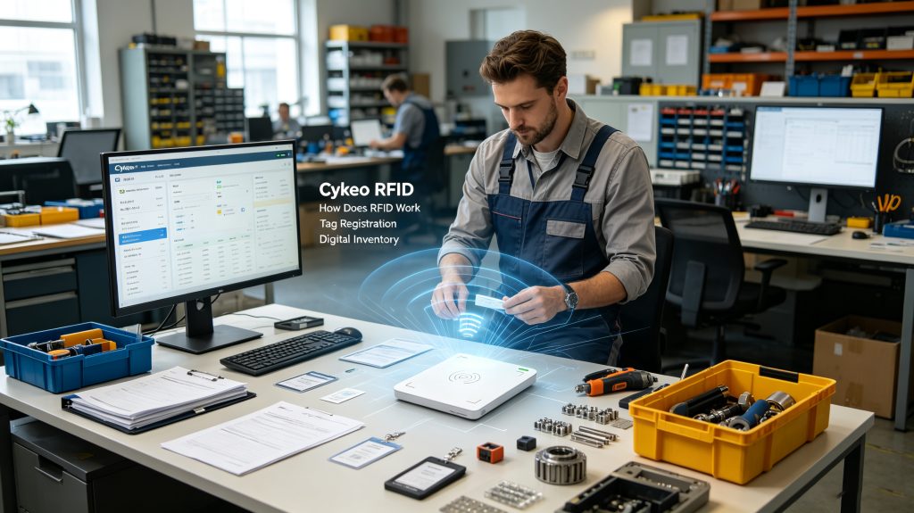 How Does RFID Work: The Technology Behind Automatic Identification 1 How does RFID work through wireless communication between Cykeo RFID reader and RFID tags