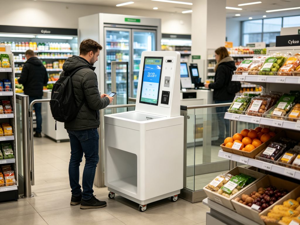 RFID Grocery Store: How RFID Self-Checkout Transforms Modern Grocery and Retail Operations 2 Cykeo RFID checkout system inside modern retail store
