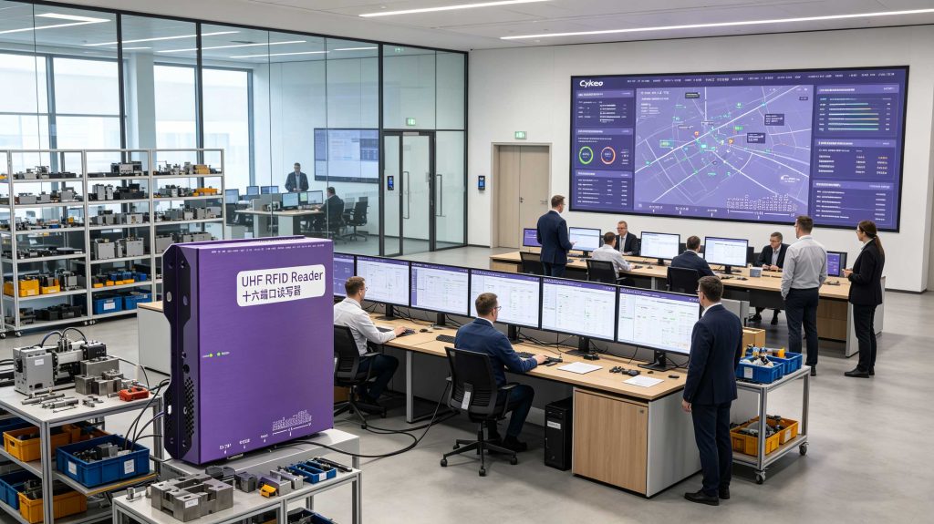 Cykeo RFID asset tracking software monitoring equipment information in a modern European enterprise