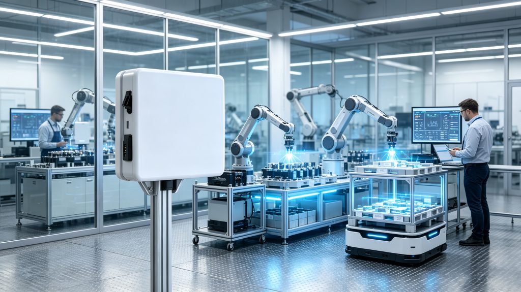 RFID in Automation: How RFID Technology Powers Intelligent Industrial Automation 2 Cykeo RFID automation solution integrated with robotic manufacturing