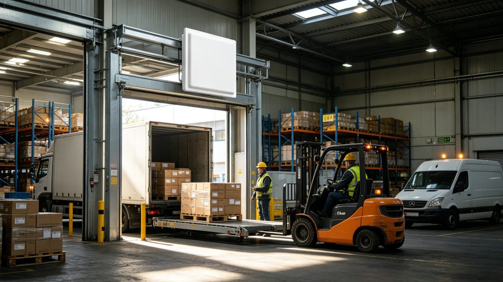 Cykeo RFID portal automatically verifying outbound shipments