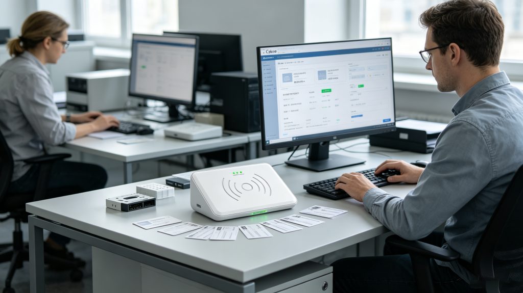 Cykeo RFID desktop card issuer used for smart tag writing and RFID management