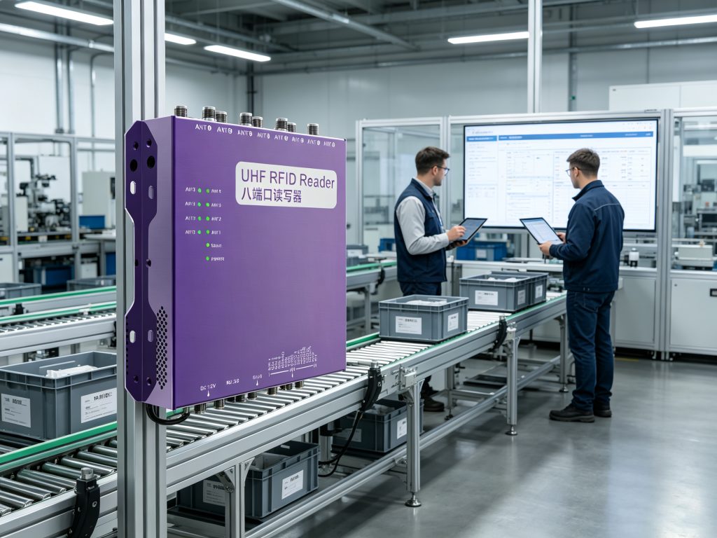 RFID for Material Handling: How Smart RFID Systems Improve Material Flow and Warehouse Efficiency 2 Cykeo RFID system monitoring material movement inside manufacturing plant