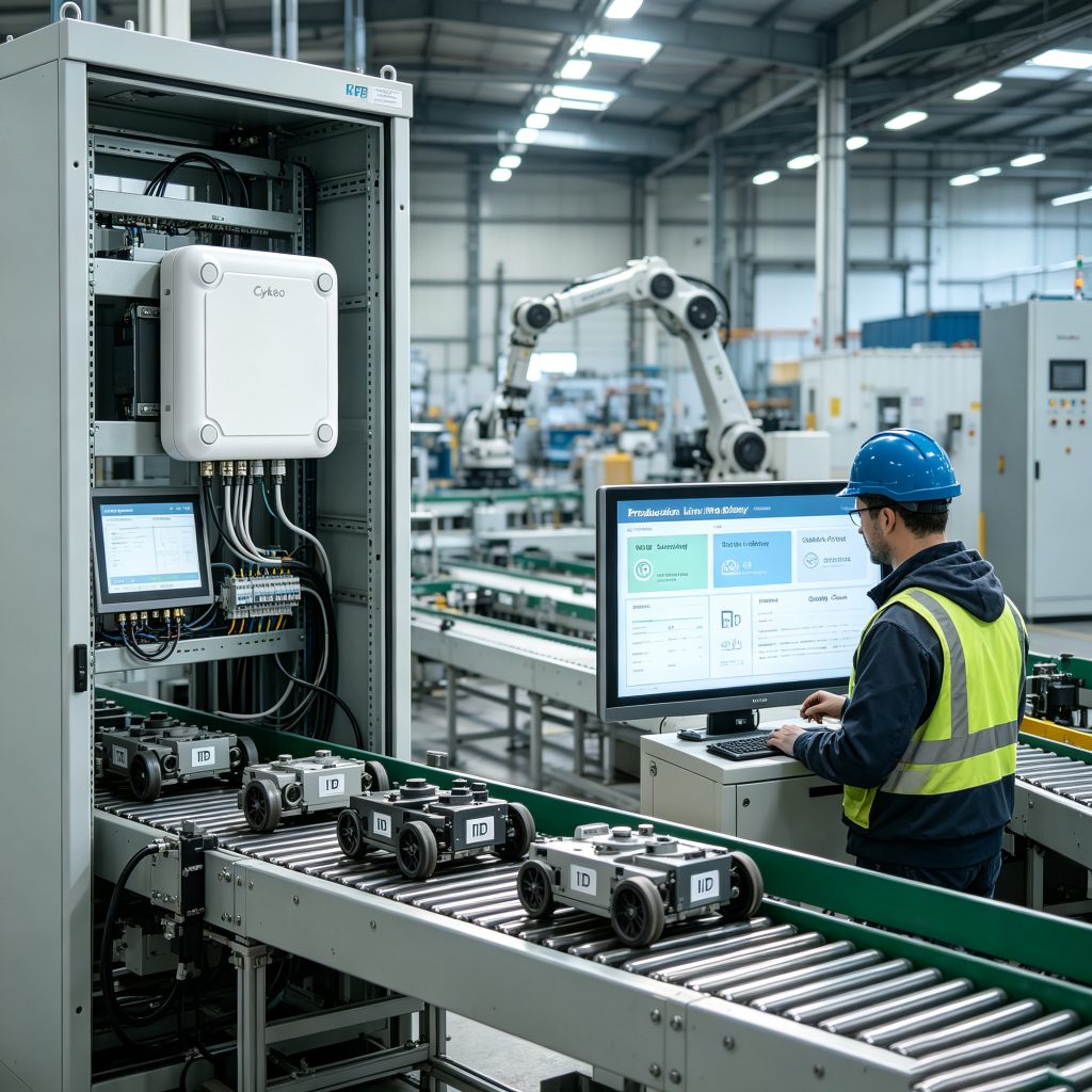 RFID Receiver: Advanced Signal Receiving Technology for Accurate RFID Identification and Data Management 1 Cykeo RFID receiver collecting signals from industrial RFID tags
