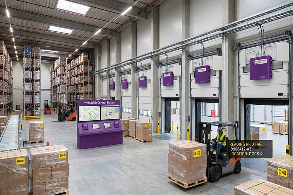 Long Range RFID Reader for Warehouse: What Actually Matters in Real Operations 1 UHF RFID system tracking warehouse inventory and pallet movement