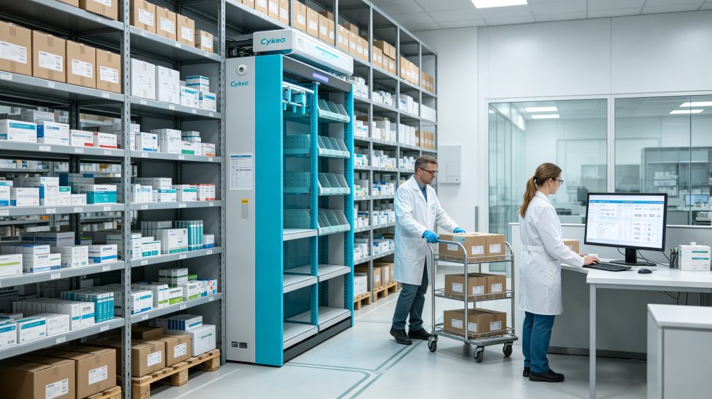 RFID in Pharmaceutical Industry: How RFID Technology Improves Drug Traceability and Inventory Management 1 Cykeo RFID reader tracking pharmaceutical inventory