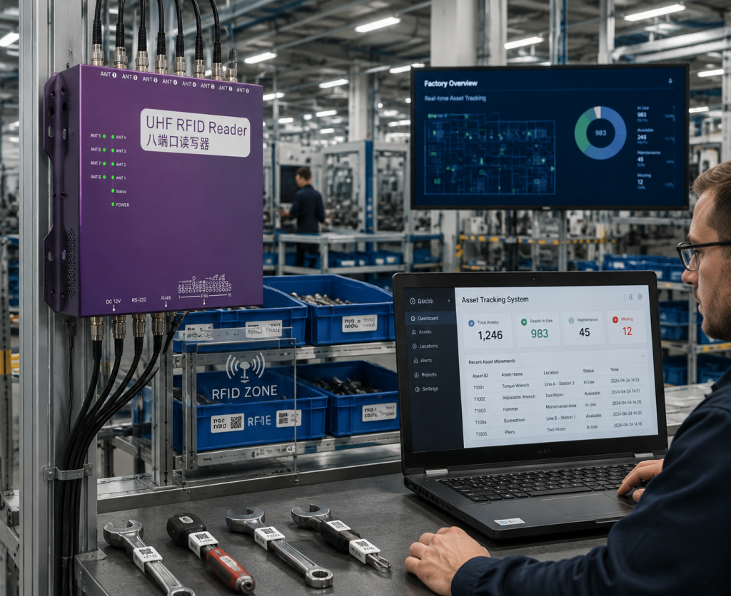 Cykeo RFID tracking solution installed in a European smart factory for industrial asset identification