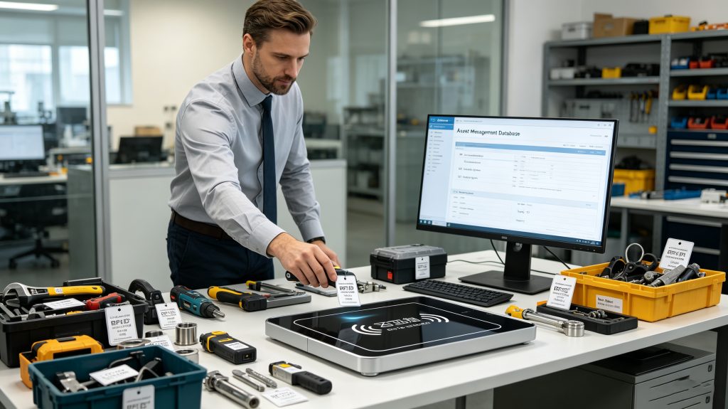 What Is RFID Reader and How Does It Enable Smart Identification? 3 Cykeo RFID reader workstation used for enterprise asset tracking and RFID tag management