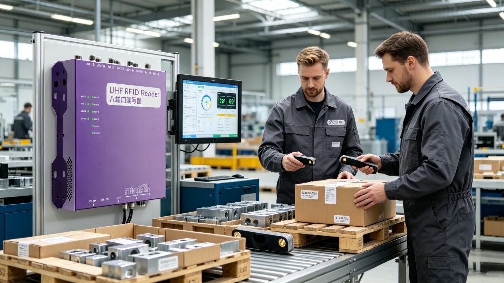 What Is RFID: Understanding Radio Frequency Identification Technology 1 Cykeo RFID technology showing RFID tags and readers in a European industrial environment