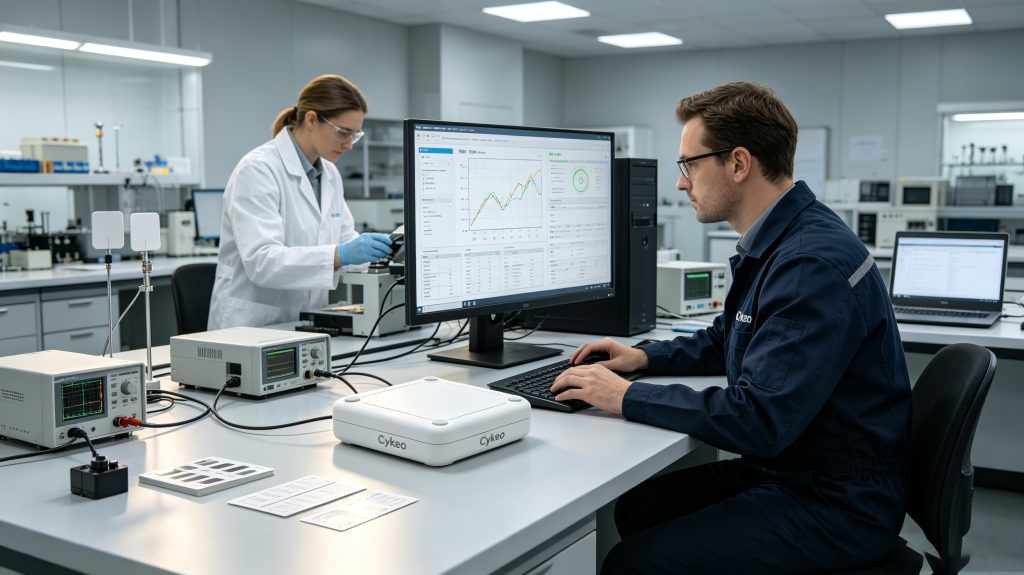 Cykeo RFID reader writer connected with industrial digital tracking software